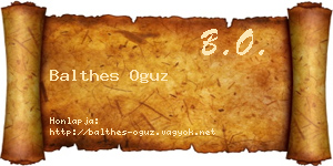 Balthes Oguz névjegykártya